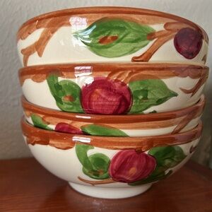 4 Franciscan Apple Oatmeal Bowls vintage